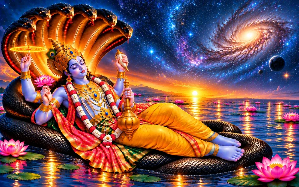 Vishnu Beneath the Cosmic Serpent
